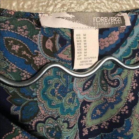 Forever 21 Peacock Color Paisley Print Blouse - Picture 5 of 5